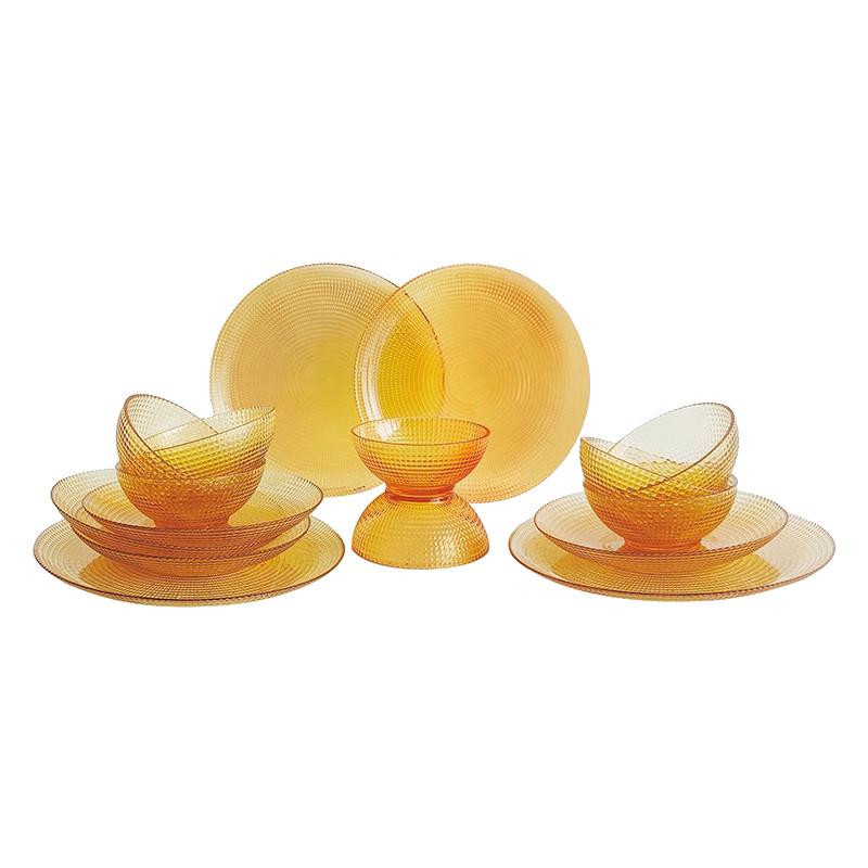 VISIONS Crystal Clear 16-Piece Glass Dinnerware Set