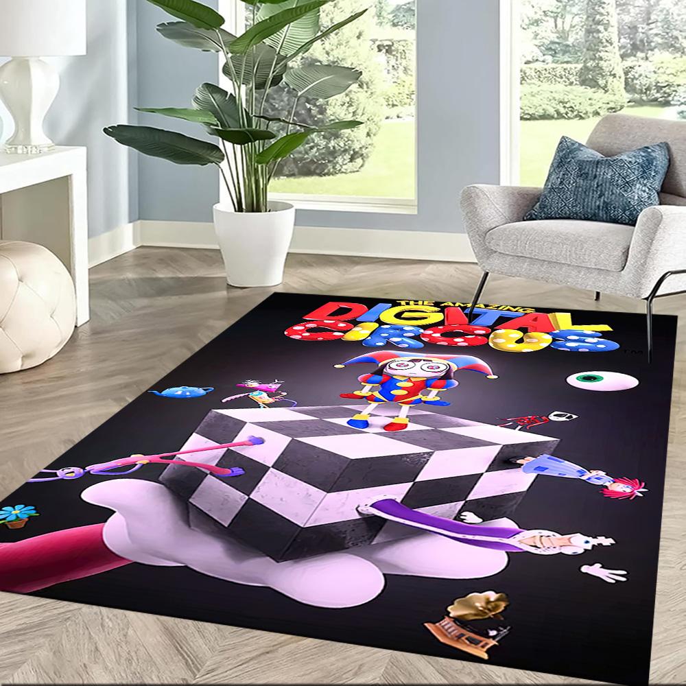Amazing Digital Circus Square Rugs Are a Great Choice for Living Rooms, Bedrooms, Home Décor, and As Gifts.