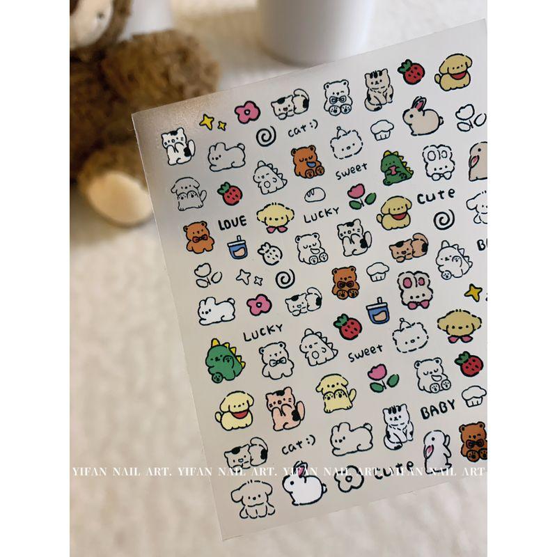 

Yifannail Summer Childlike Graffiti Bear Crayon Small New Bow Tie Pooh Bear Nail Sticker J183 J183-1. [Thin Tough Cartoon Bear. 1]]