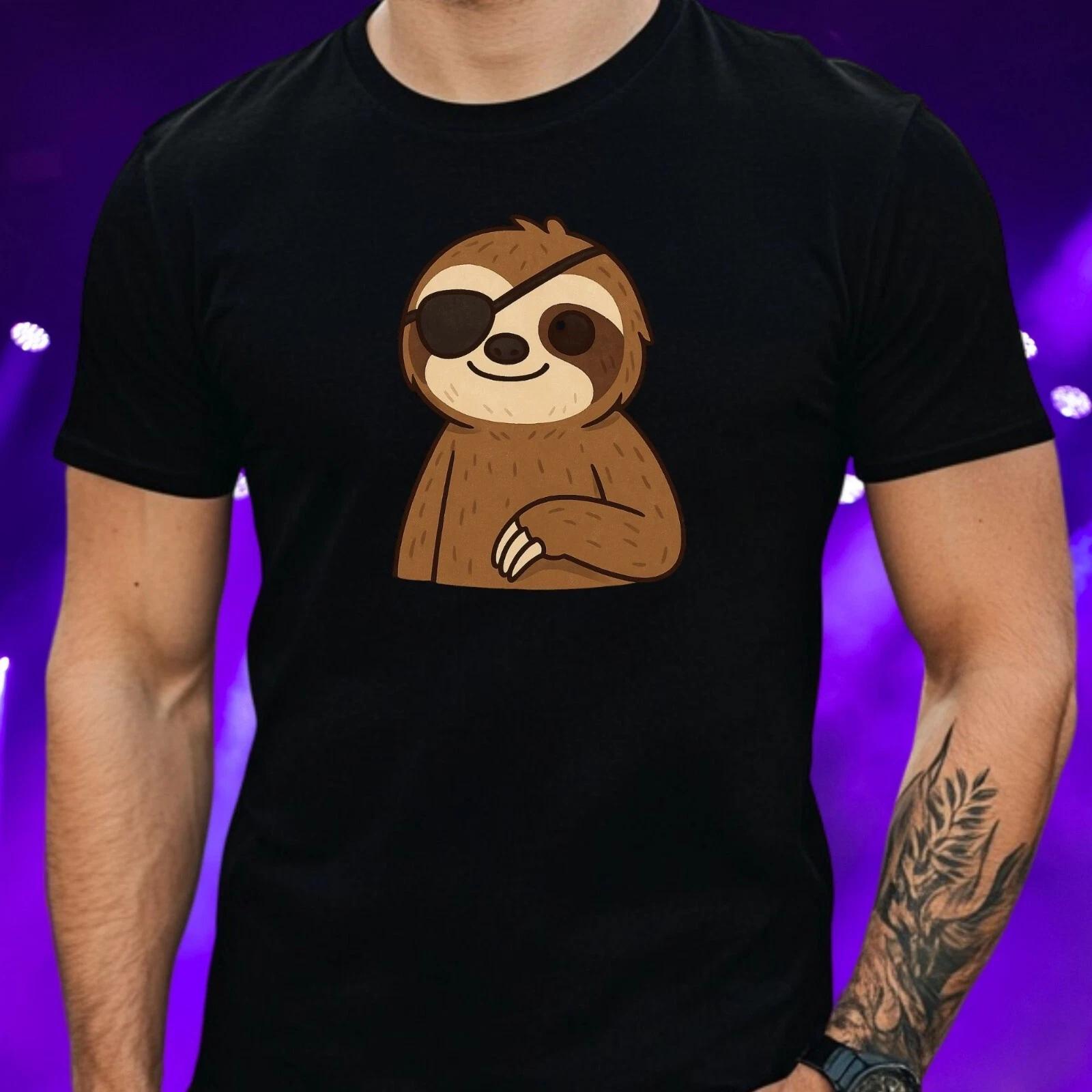T-Shirt Herren Piraten Faultier Motiv Baumwolle Größe S bis 5XL L