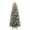 VidaXL Sapin de Noël artificiel 300 LED et neige floquée 180 cm, arbre de Noël, sapin de Noël réaliste, ornement de Noël, 3315765