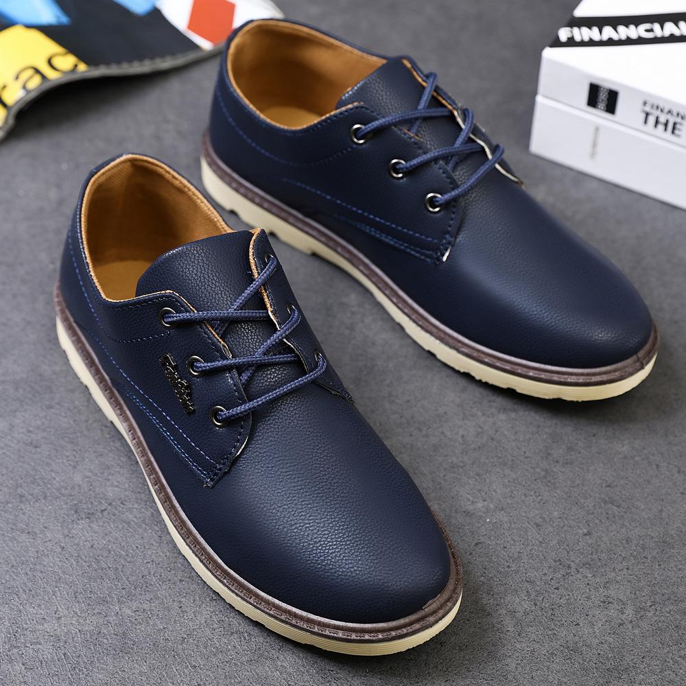 

Летние мужские повседневные кожаные туфли корейской версии, модная мужская обувь, водонепроницаемая и дышащая мужская обувь, средняя мужская обувь, низкие туфли 41