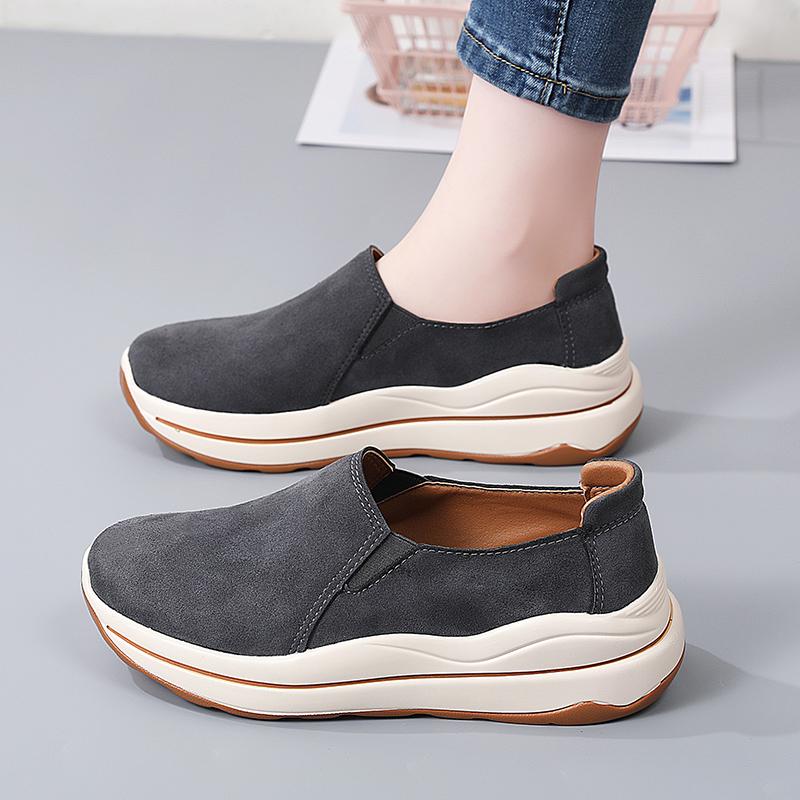 Women's Platform Loafers Moccasins Casual Slip on Thick Sole Height Increase Shake Shoes for Mother Plus Size