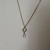 Key Necklace: S925 Sterling Silver with 18K Gold, Zircon Inlay, Mini Light Luxury Design