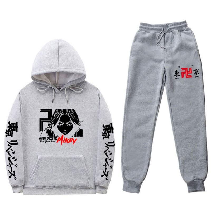Mens Thick Fleece Hoodie Jogger Set Casual Hip Hop Streetwear Two Piece Outfit