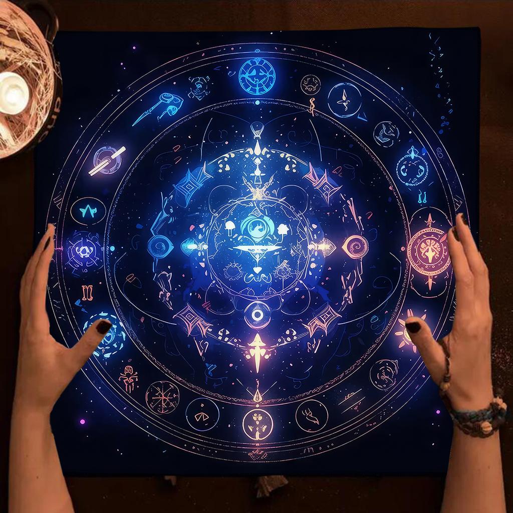 Tarot Tischdecke Mandala Blume des Lebens Altar Tuch Für Divination Meditation Kreis Galaxie Tarot Matte Spirituelle Orakel Karten Pad