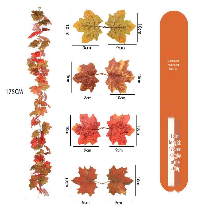 Artificial Maple Leaf Rattan Home Decor: Scenic Atmosphere Arrangement
