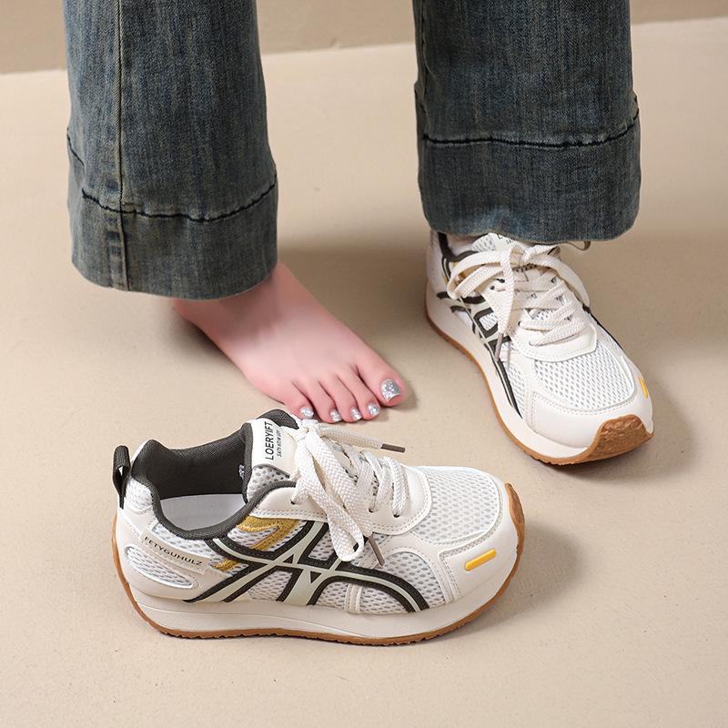 Thick-soled Mesh German Training Shoes Women's 2025 New Summer Versatile Breathable Casual Sports Forrest Gump Shoes Lightweight Dad Shoes