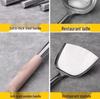Chef's Long Spatula & Spoon - Wooden Handle, Stainless Steel, Ideal for Stir-Fry & Soup, Thickened for Durability, Perfect Kitchen Tool