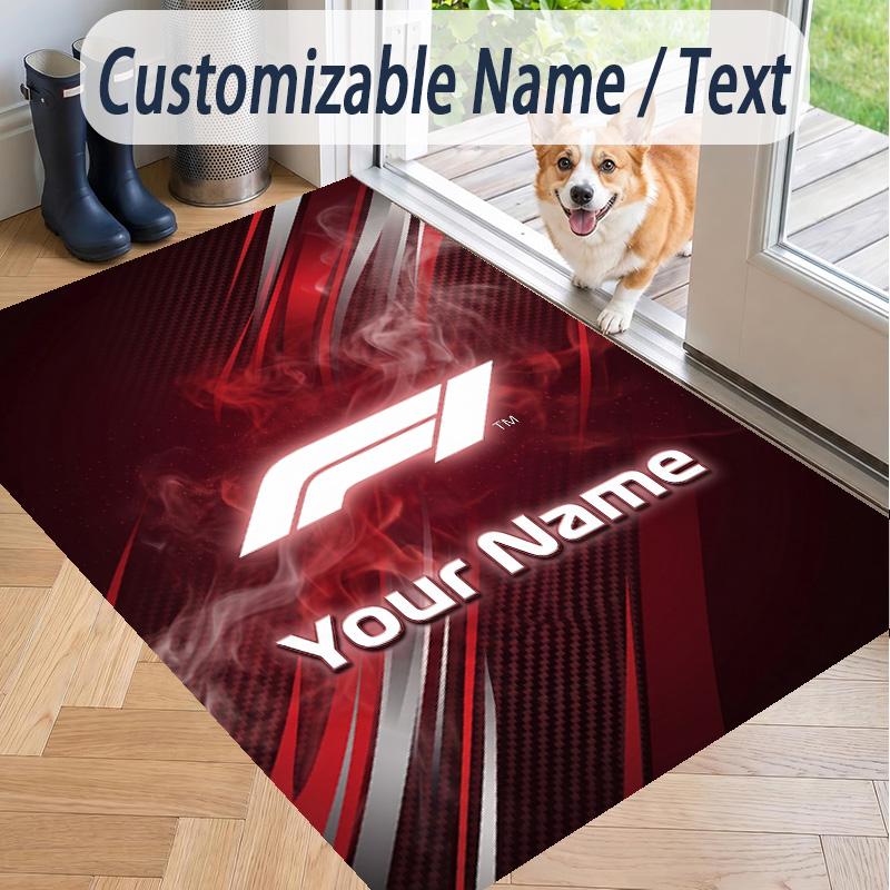 Custom Text Printed Rug F1 Non Slip Floor Carpet For Home Room Decor
