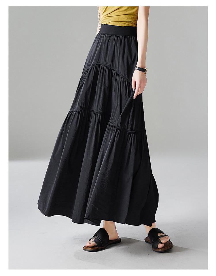 French High-Waisted A-Line Midi Skirt