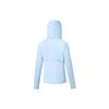 Saucony Solid Color Logo Zip Hooded Long Sleeve Jacket Women jackets Light-Blue SC1239077-2