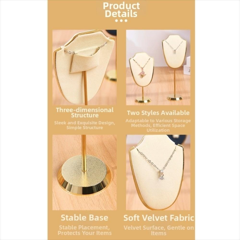 Metal Base Mini Jewelry Display Stand Velvet Jewelry Storage Display Rack for Home Jewelry Storage
