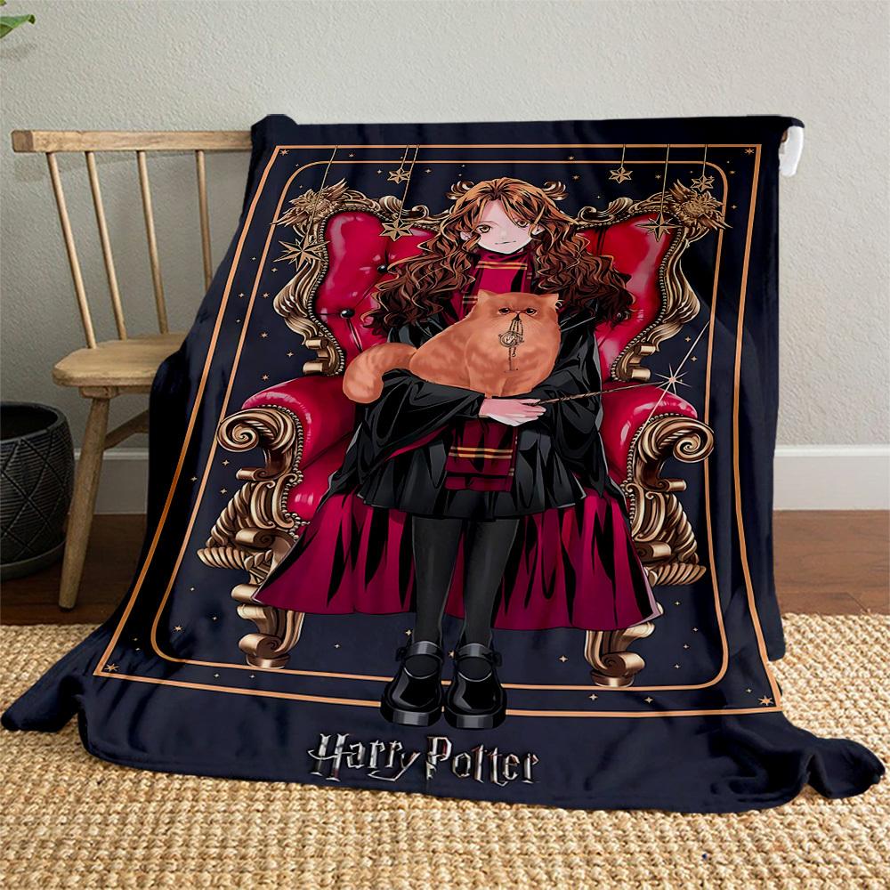 1pc Harry Potter Cat Throne Outdoor Flannel Throw Blanket All Season Soft Warmth,Home Decor 1031183