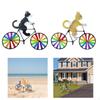 2x Outdoor Garden Stake Party Bike Windmill Wind Spinner Ornament Toys