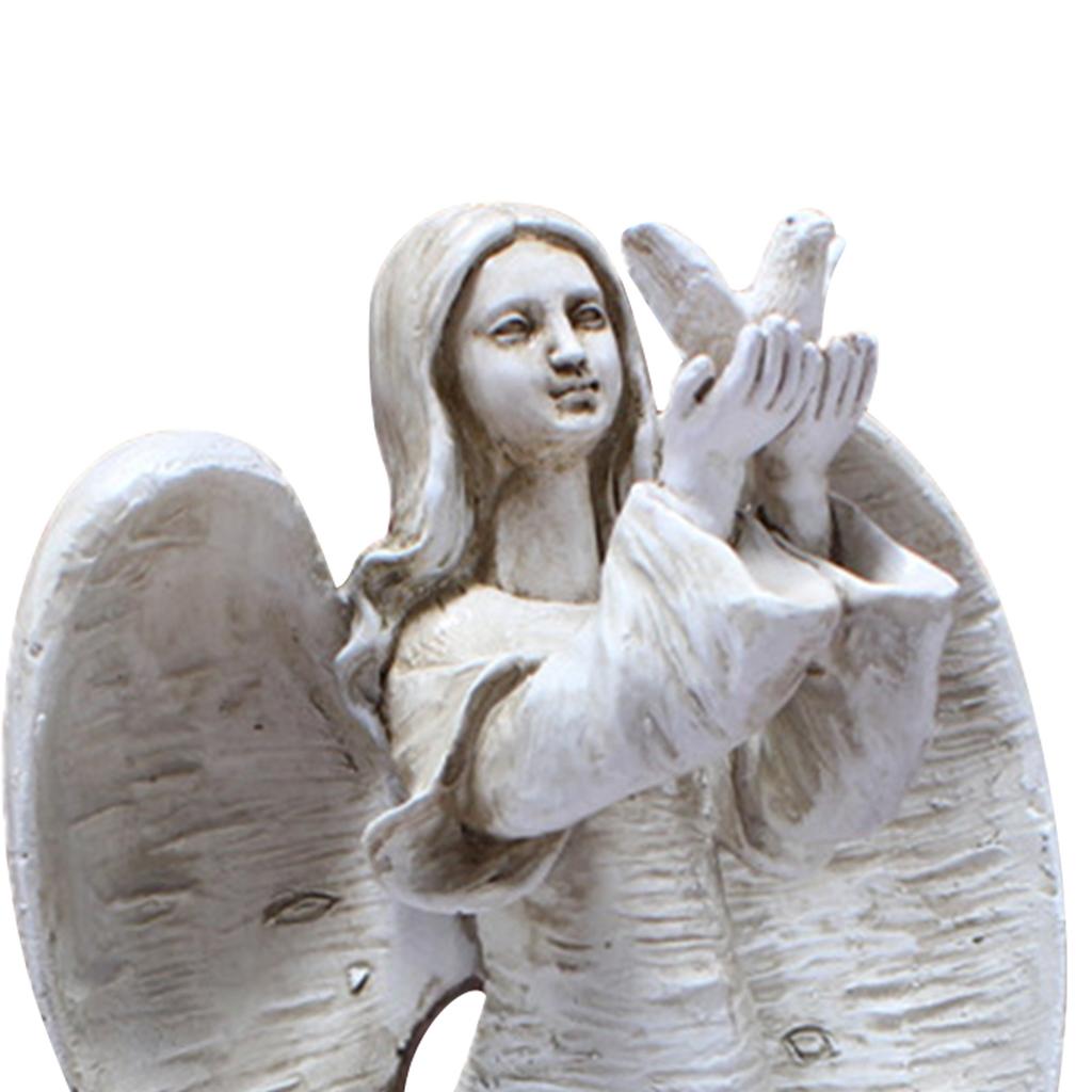 Angel Statue Vintage Resin Angel and Dove Sculpture Figurine for Home Wedding Decor