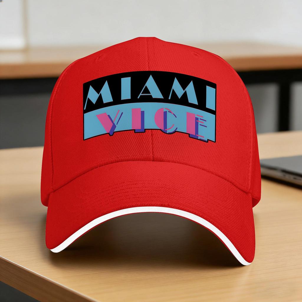 Miami Vices Sun Baseball Cap Summer FeUnisex Unisex  Design Trucker Hat Breathable Casual Tennis Skate Baseball Caps