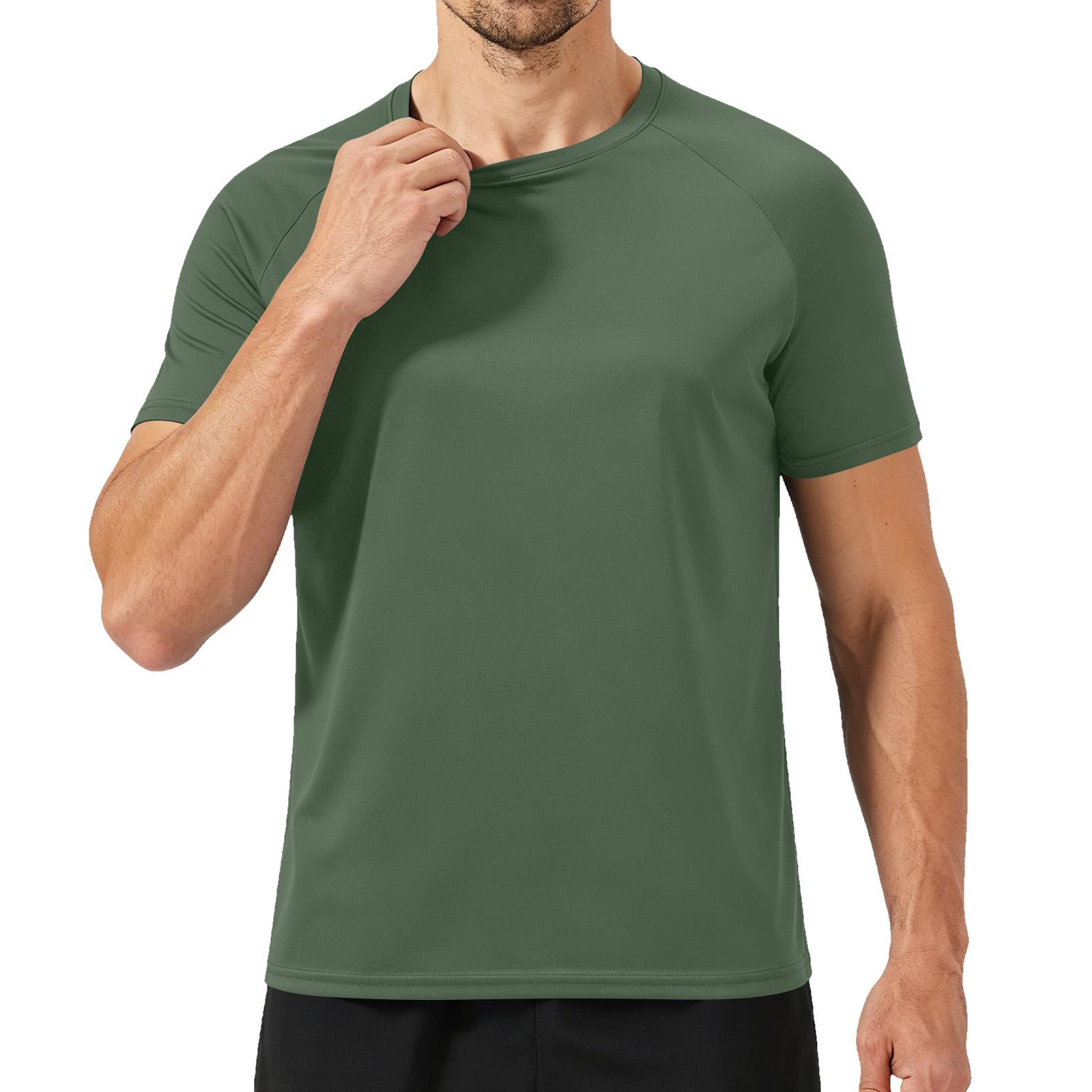 Men s Summer Round Neck Short Sleeved Men s Fitness Sports Short Sleeved L