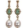 925 Sterling Silver Palace Style Emerald Crystal Earrings Women Simple Pearl Tassel High-end Generous Party Jewelry Gift