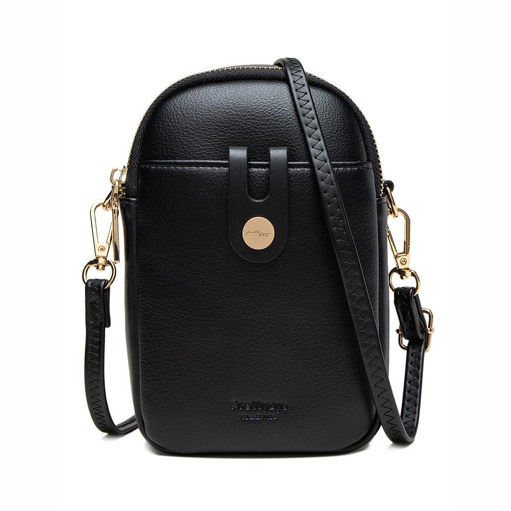 New Style PU Leather Crossbody Bag Soft Multi-layer Messenger Bag Square Bag Mobile Phone Bag