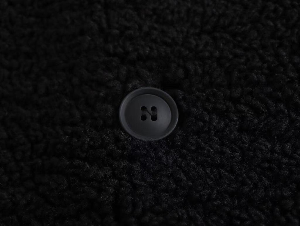 2024 Herbst/Winter Damen Europäisch-Amerikanischer Stil Vielseitiger Lammwolle Revers Fleece Langer Mantel