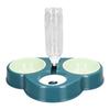 Triple Dog Cat Bowls 15 Degree Tilted Raised Cat Food Bowl with Automatic Water Bottle for Puppy Pets
