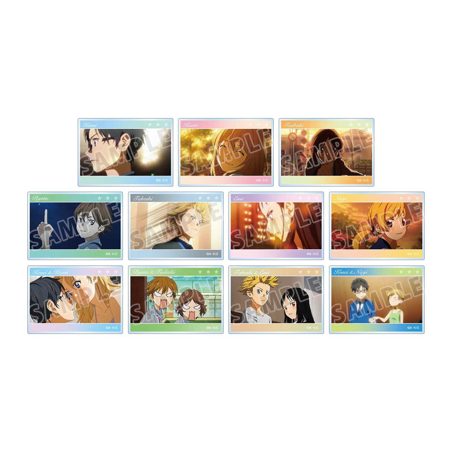 

ТВ Аниме Ложь в торговой сцене Акриловые карточки Коробка Твой апрель Том 2 11 штук