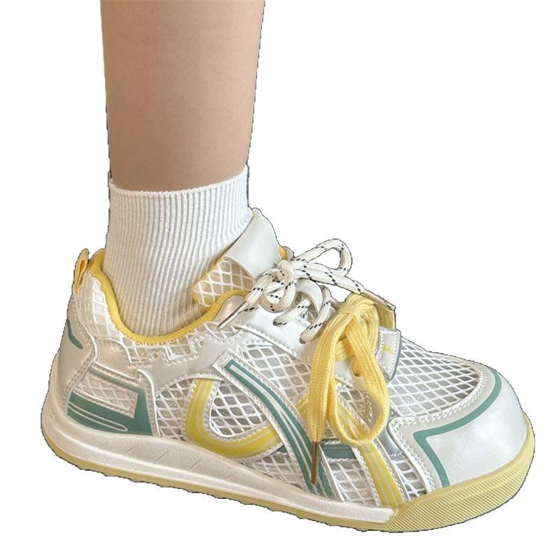 thick-soled summer mesh breathable women's new board shoes niche thick-soled student casual sports shoes women's shoes