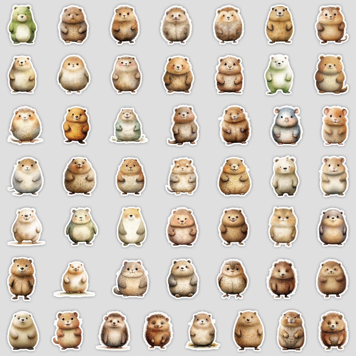 

50 Cute Little-eyed Animal Graffiti Stickers, Water Cup, Computer Waterproof Decorative Stickers, Creative DIY Stationery Stickers