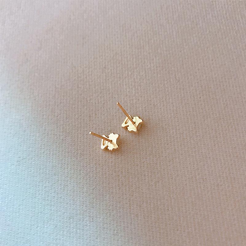 925 Silver Mini Kitten Rabbit Cat's Eye Stud Earrings – Women's Fashion Niche Design