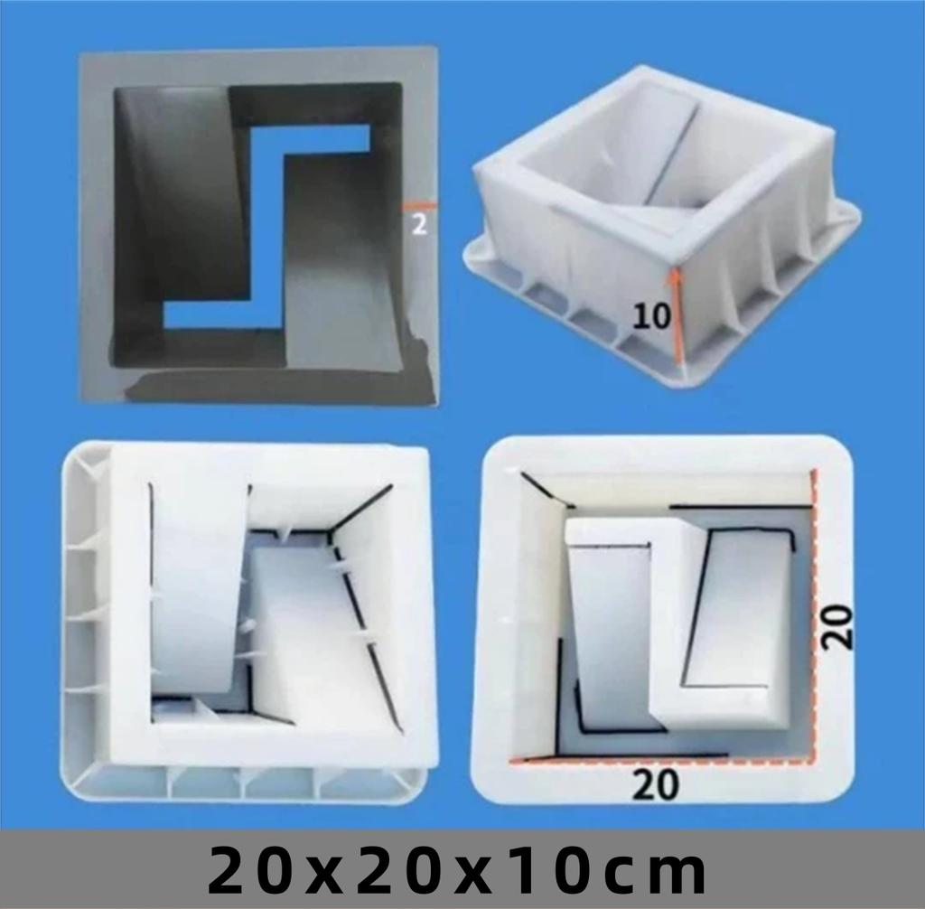 Cement Antique Hollow Brick Mold 20*20*6cm 3D Carving Anti-Slip Concrete Plastic Paving Mold Cement Leveling Shovel Paving Tools