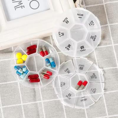 Pill Box Transparent Sealed 8 Grid Pill Container Storage Bag Health Medicine Travel Divider 7 Days Storage Bag Travel Pill Box