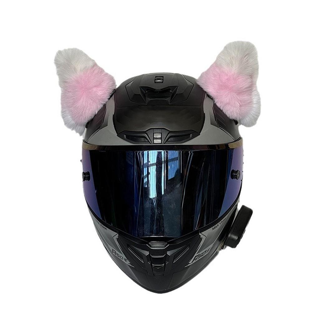 2Pcs Car Motorcycle Helmet Decoration Electric Bike Soft Little Plush Cat's Ears For Motocross Full Face Off Road Helmet Sticker
