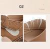 Gladiator Summer Sandals Women's Big  Woman Real Leather Sandals Ladies Patchwork Strap Non-slip Flats