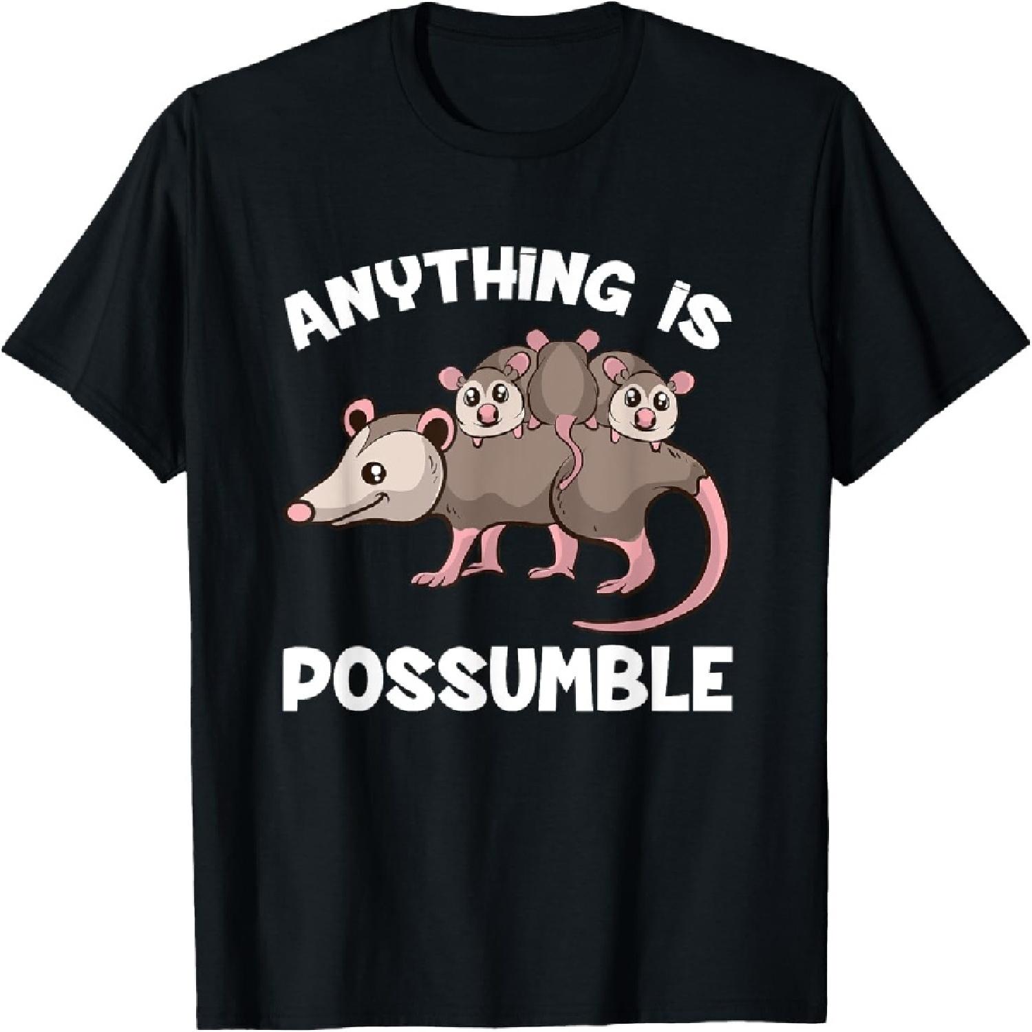 Funny Opossum Anything Is Possumble Cute Possum Family T-Shirt XXXXXL разноцветный