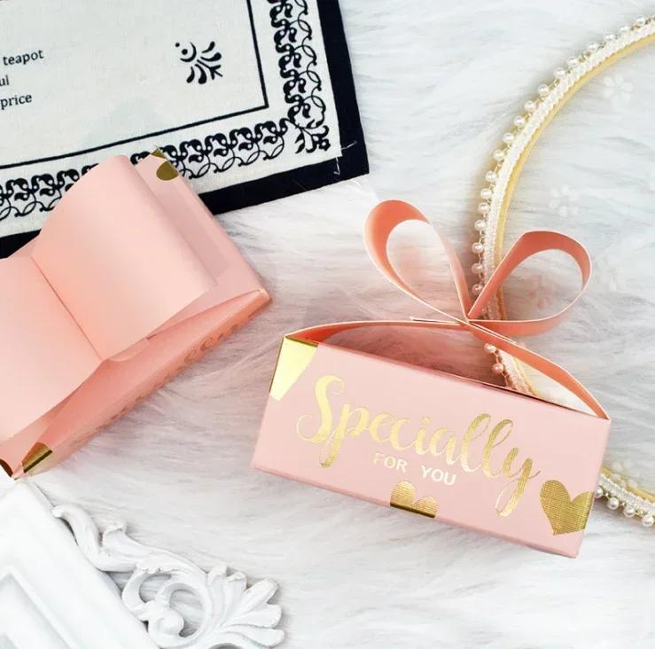 

10 шт. Свадебные сувениры для вечеринки печенье украшение конфеты подарочный пакет бант бумажная коробка как упаковка для мыла, печенья, конфет, маленьких подарков other розовый