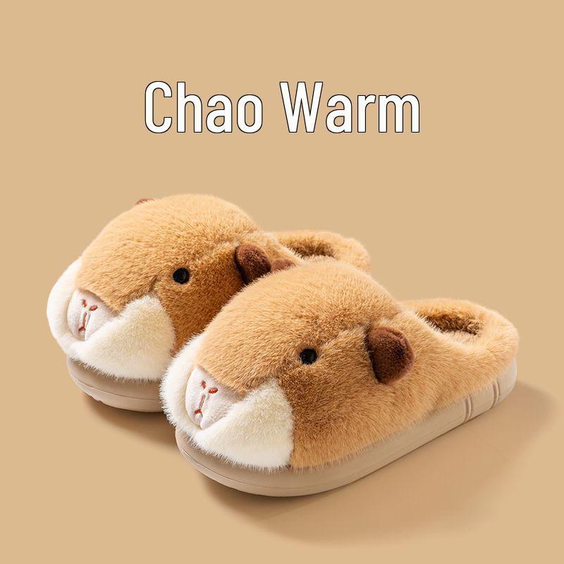 Women s Plush Velvet Thick Sole Winter Slippers 36-37 (Run Small)
