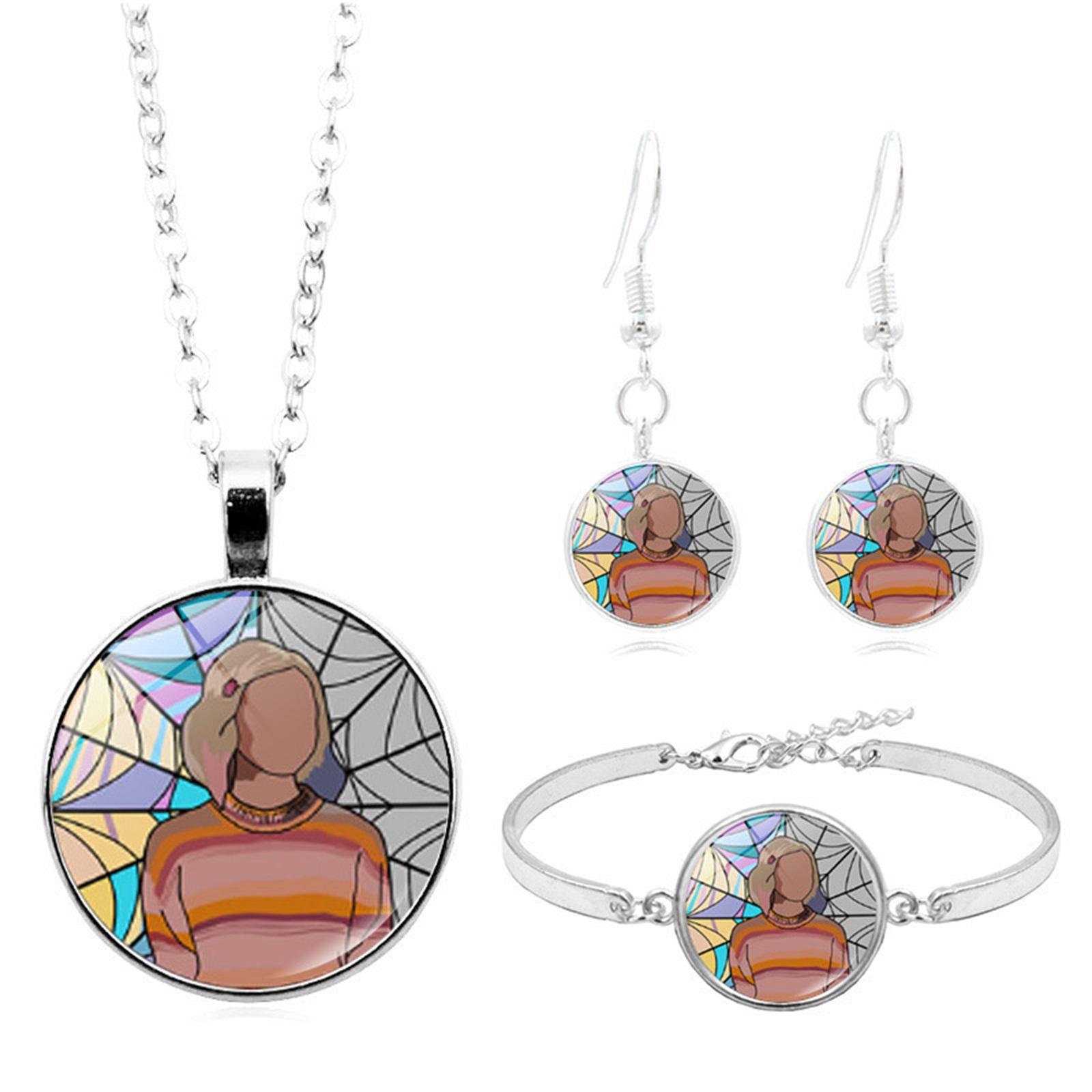 

Семейный набор ожерелий для женщин, популярный в Европе и Америке, браслет, серьги и ювелирный набор из трех предметов One Size