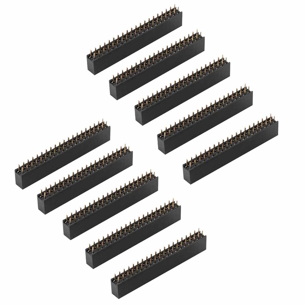 10Pcs Female Pin Header Fit for RasPi PCB Board 2x20 40 Pin Socket Connector Strip 2.54mm