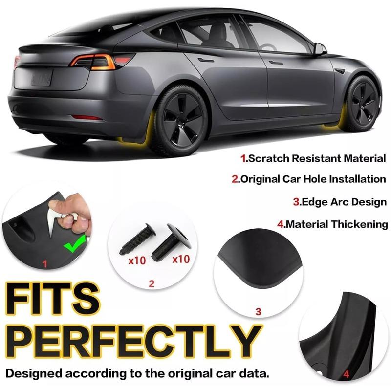 Soft Mud Flaps For Tesla Model Y 3 Highland Accessories TPE Mudguards Original Design Fender Anti-Snow Anti-Sand Guard Protector