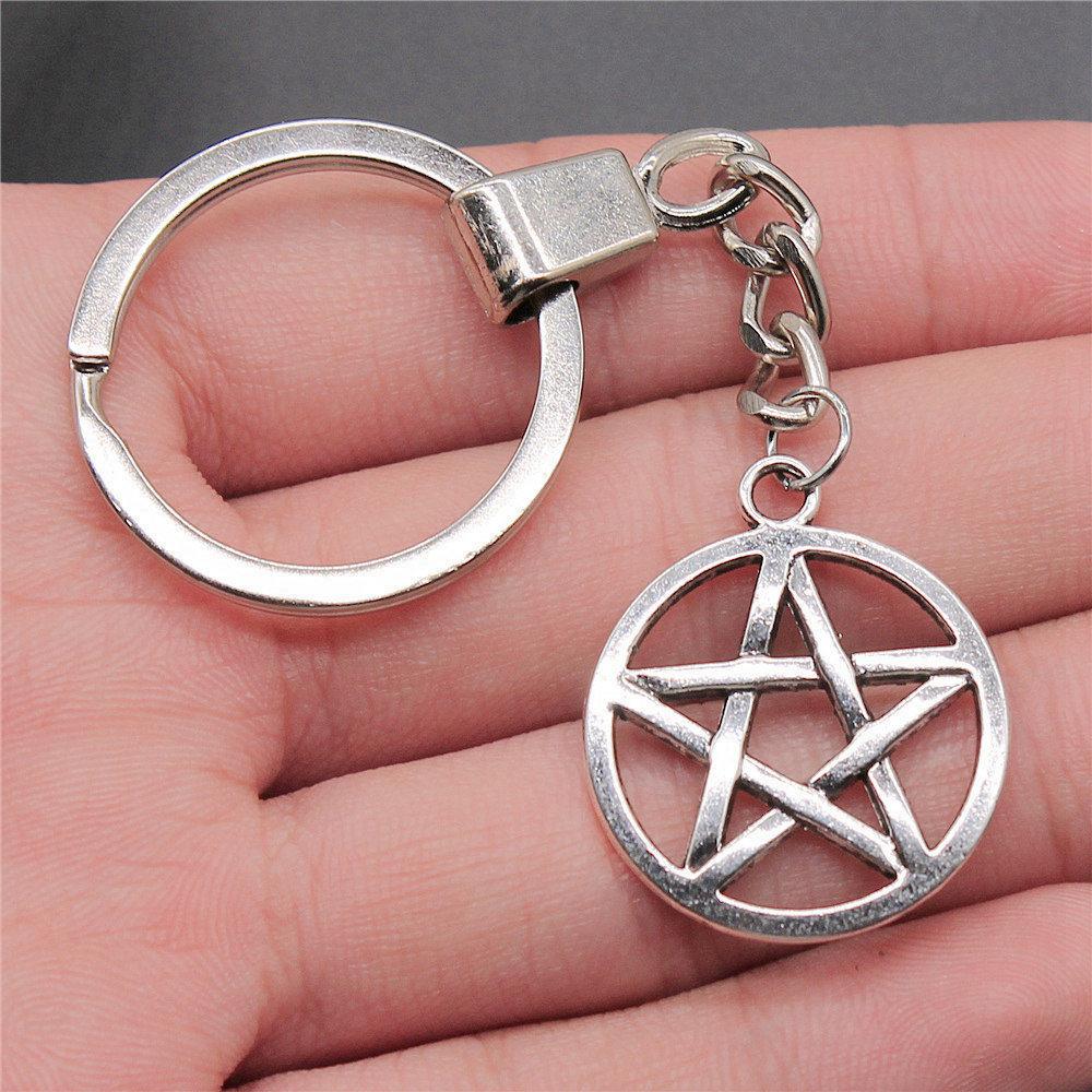 30mm Keychains Sun Moon Pentagram Vintage Jewelry Supplies QY047