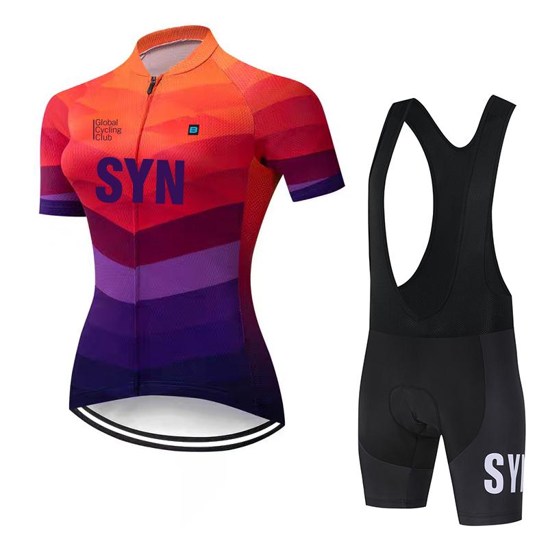 

Women s Cycling Suit Set Summer Cycling Top Quick Drying Sweat Wicking Cycling Jersey Breathable Cycling Bib 2026 Summer Breathable Cycling Suit Set XS