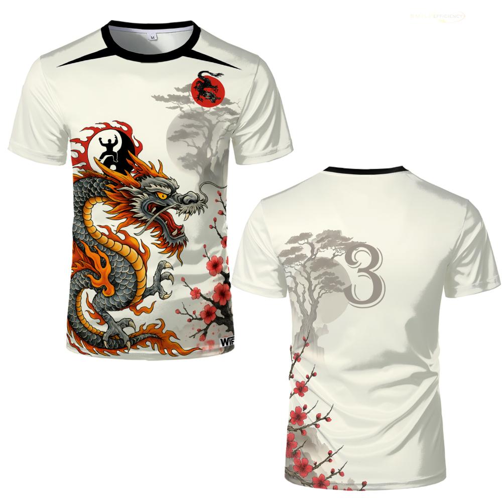 Chinese Style Dragon Graphic Jersey Fashion Novelty 3D Print Men s Streetwear Outdoor Sports Leisure Breathable Football T-shirt S