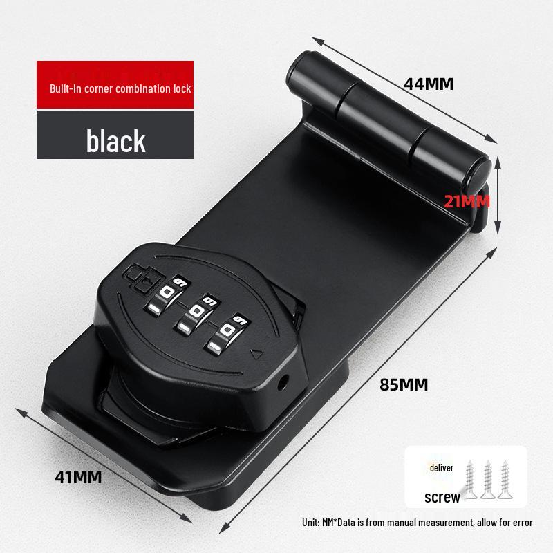 No-Drill Combination Lock for Cabinets, Drawers, and Refrigerators - Anti-Theft Double Door File Latch