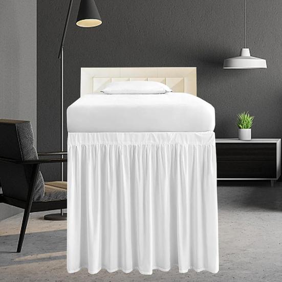 Ruffled Bed Skirt Solid Color Wear Resistant Washable Non-Fading Extra Long College