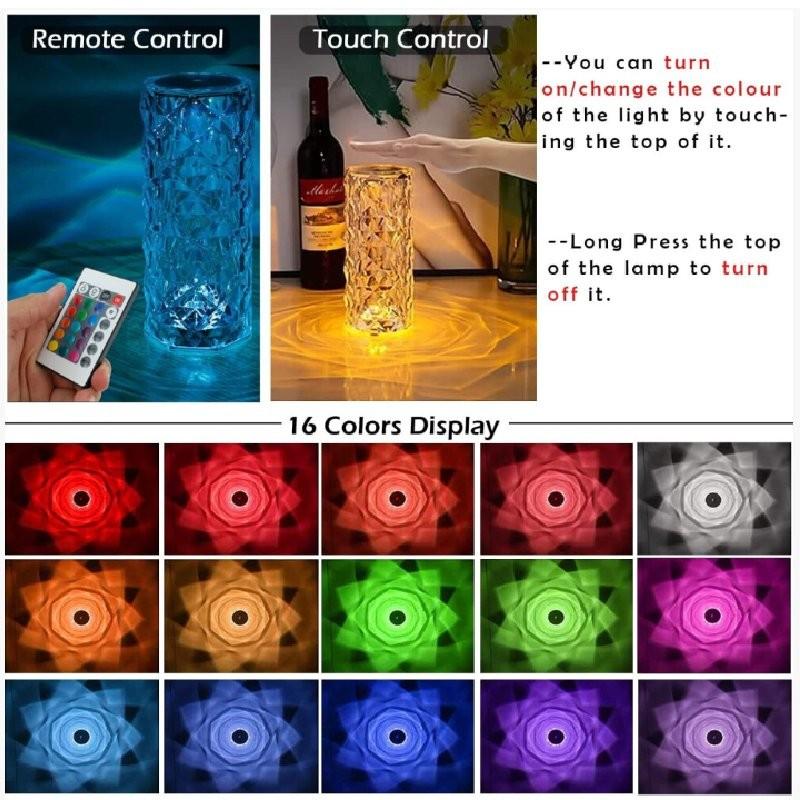 Usb 16 Colors Charging Telecontrol Change Color Rose Night Lamp Touch Up Light