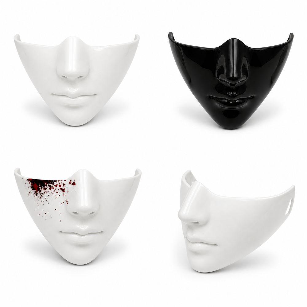 Lightweight Shell Half Face Mask Smooth Edges Realistic Face Fashion Masquerade Mask