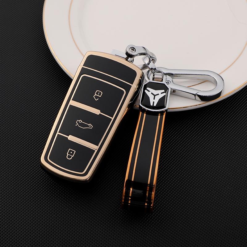 TPU Premium Soft Car Key Case Cover Shell for Volkswagen Old Magotan CC B6 VW Key Rings Keychain Bag Accessories