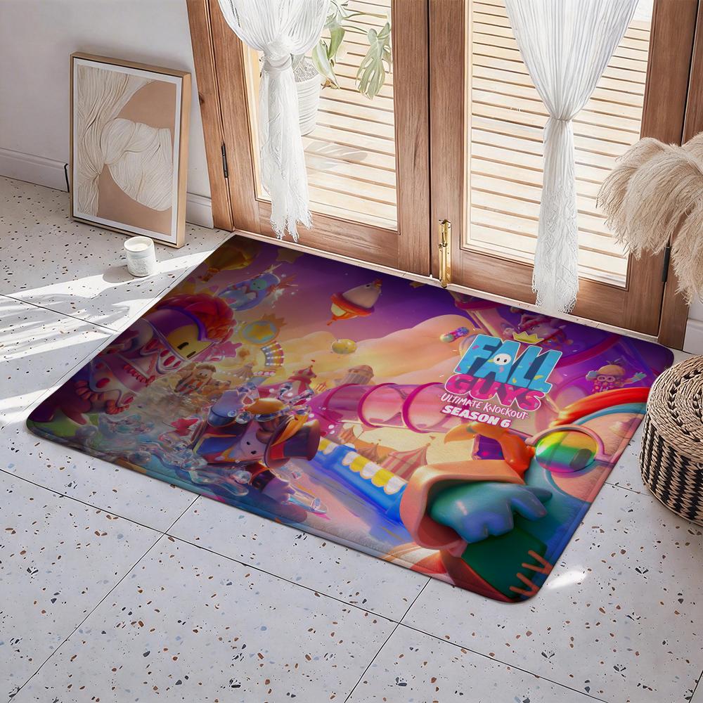 Game F Fall Guys Floor Mat Eco  Flannel Doormat Non Slip Odorless Indoor Floor Rug Soft Short Plush Home Mat