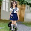 Girls' Summer Rabbit Police Costume Set - Stylish Two-Piece Performance Outfit